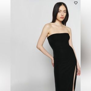 Reformation Camden velvet dress - strapless black